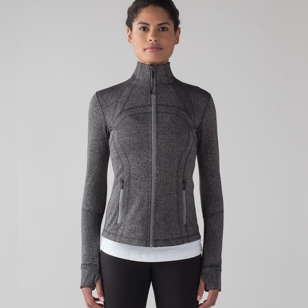 Lululemon Define Jacket Luon Chakra Jacquard V1 Black Battleship in Luon Fabric